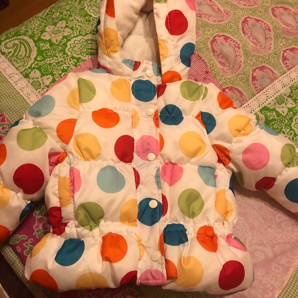 Gymboree polka dots coat NWOT 12/24 months